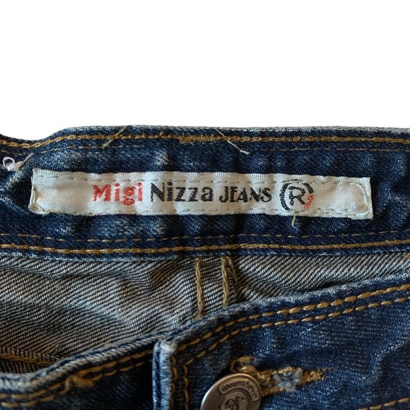 Migi Nizza Jeans 30” distressed embroidered low rise bootie festival summer - Picture 4 of 10